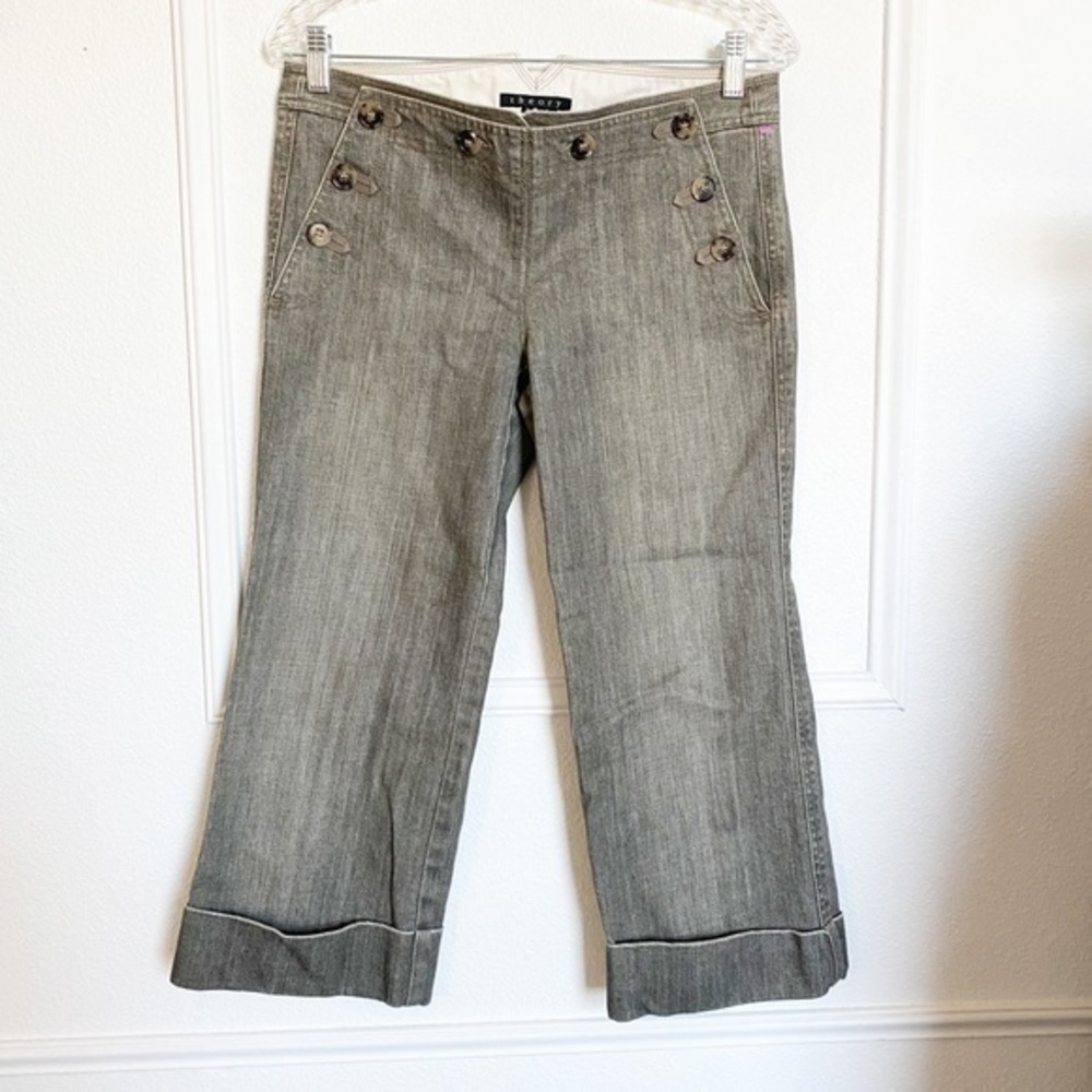 Theory Cropped Jeans with Button details